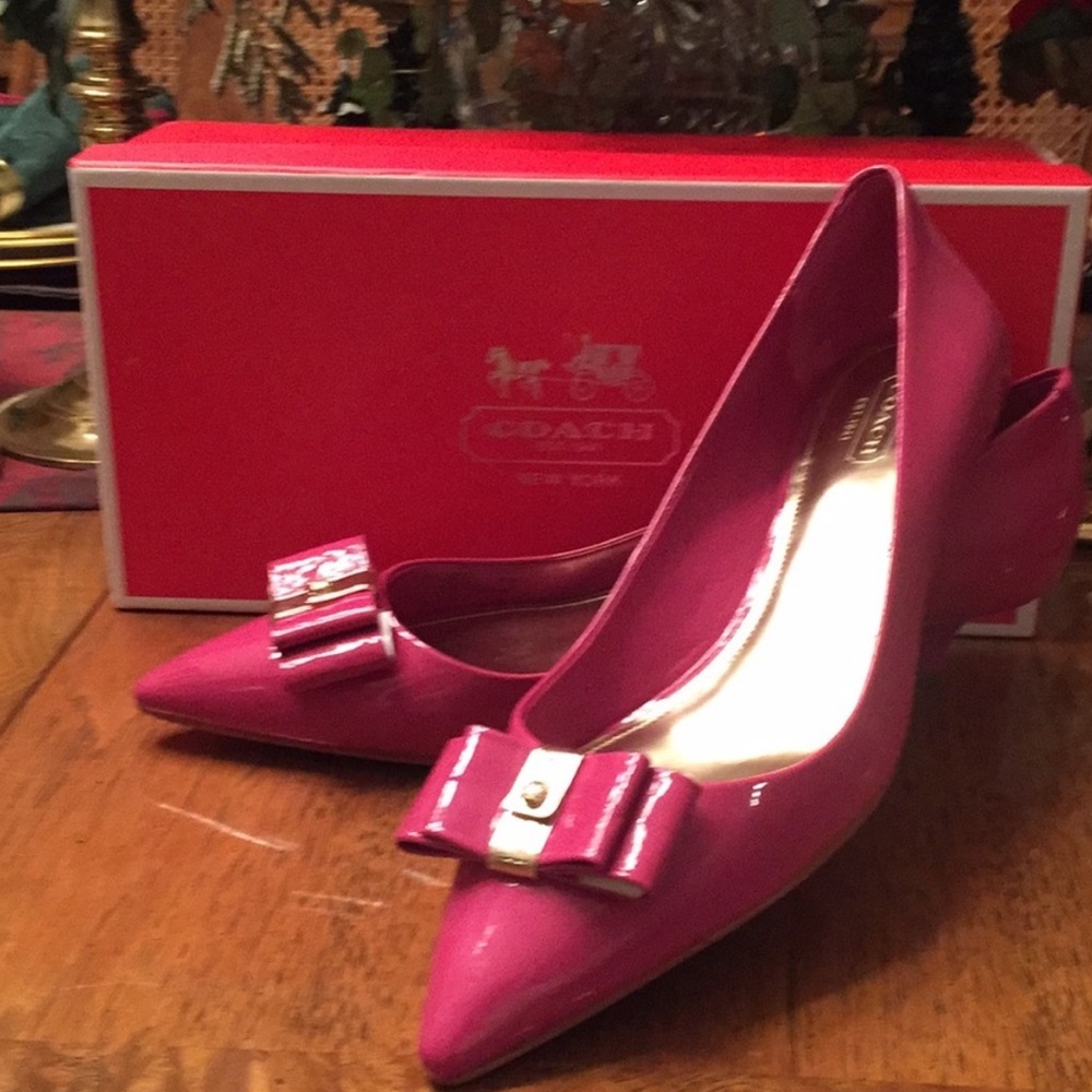 Coach Mandy Patent Leather Kitten Heels